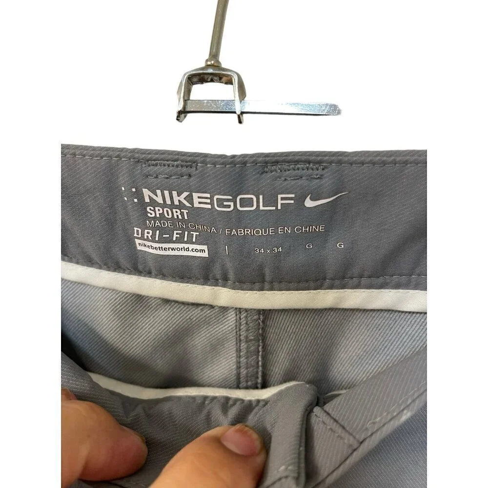 Nike Golf Sport Chino Pants Active Gray Dri fit Mens Size 34x34 Large